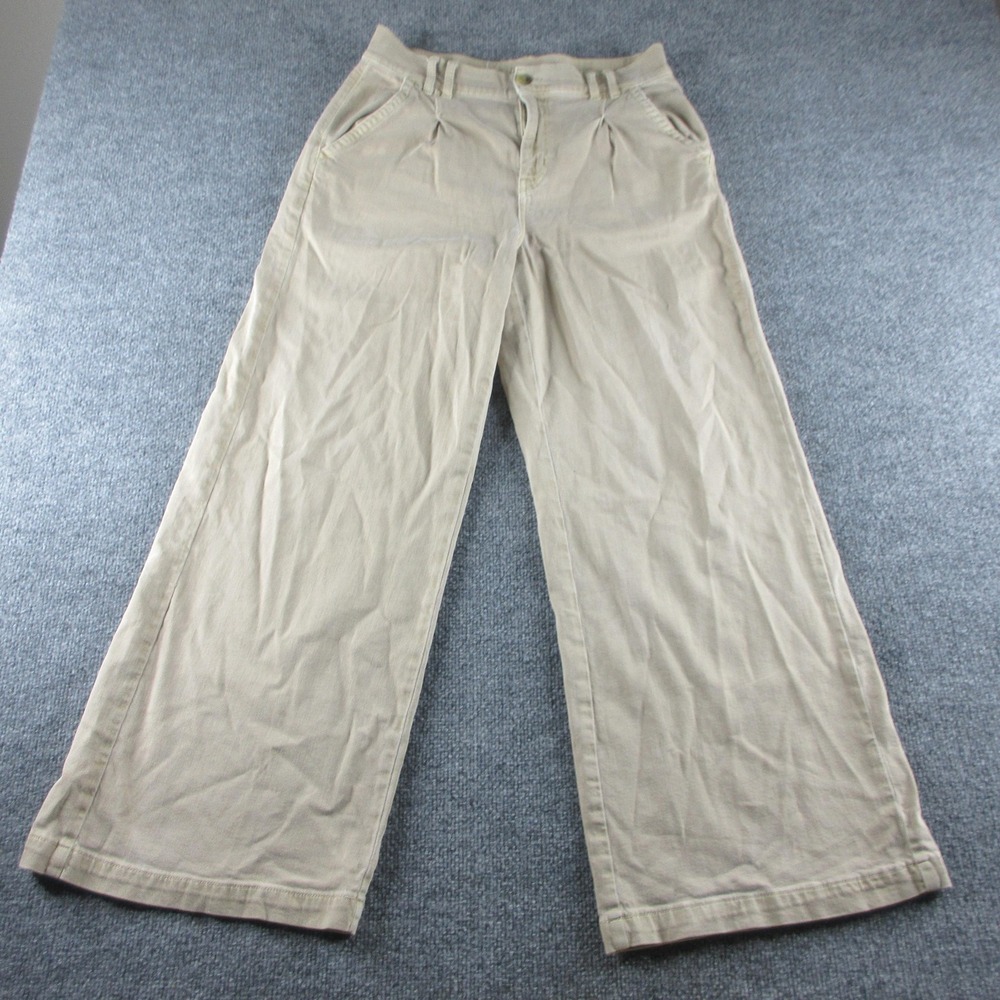 American Eagle Outfitters Pants Womens 6 Short Beige Hi-Rise Wide Leg Khakis
